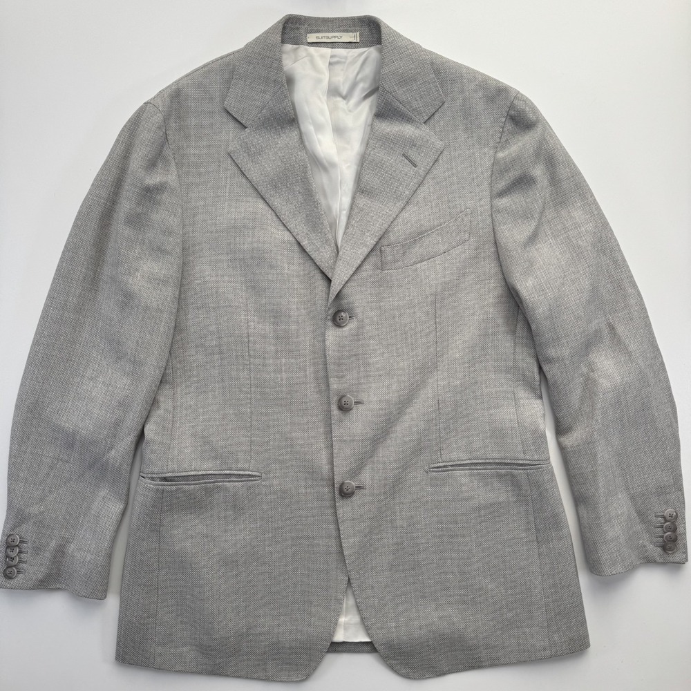 SUITSUPPLY Havana Jetted Blazer Suit Jacket - Gray Wool‎ P621727